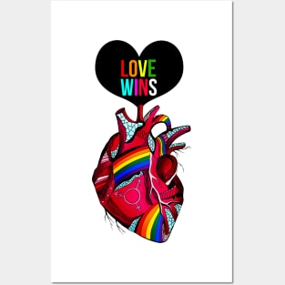 Love Wins Pride Heart Posters and Art